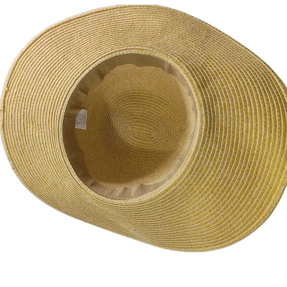 Womens‎ Wide Brim Floppy Straw Sun Hat Tan Paper Braid Buckle Band Summer Beach